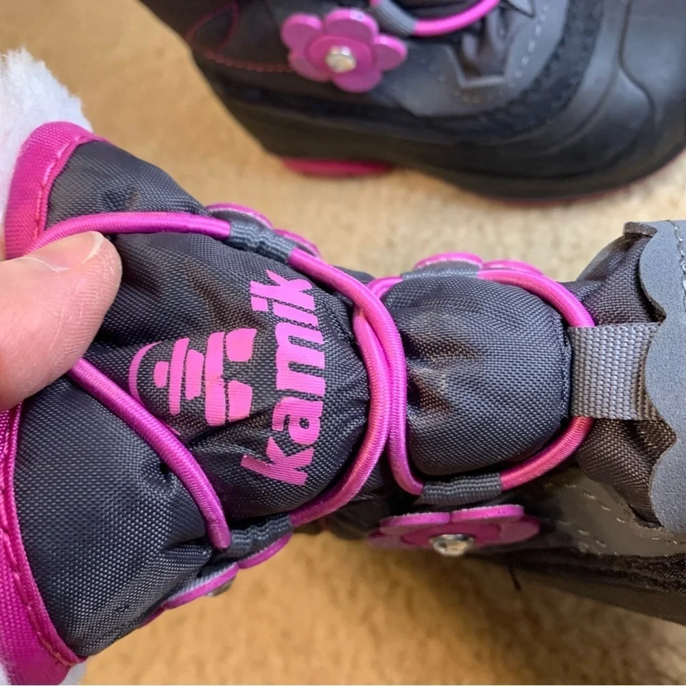 Kamik  Flower Faux Fur Toddler Snow Boots - Sz 5